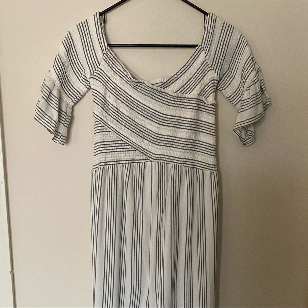 Anthropologie striped jumpsuit M